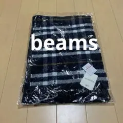 BEAMS HEART チェック柄マフラー ネイビー(袋あり