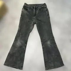 GU フレアデニムパンツ ブラック系