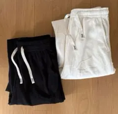 ダークエンジェル　裏起毛パンツ　ブラック＆ホワイト　２色セット