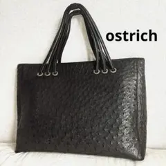 オーストリッチ　トートバッグ　ダークブラウン　JRA