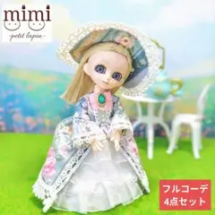 【オビツ11服】薔薇のご令嬢フルコーデ4点セット　ドレス・帽子・スカート・パニエ