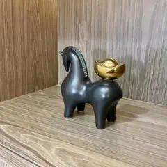 馬形キャンドルホルダー マットブラック