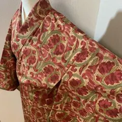 r*a様 A109⭐️正絹　小紋　染紬　唐草　逸品　広襟
