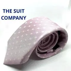 THE SUIT COMPANY ハンドメイド　ピンク ドット柄 シルク100％