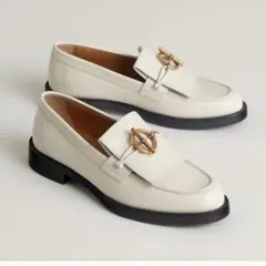 エルメス モカシン（アワー） 黒/白(美品) - メルカリ