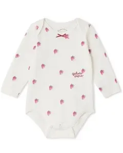 【70】 ジェラートピケ ベビー BABY 長袖ボディスーツ ストロベリー