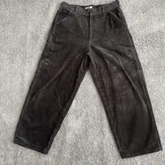 UNIQLO U ダークグレー コーデュロイ ワイドパンツ