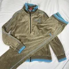 【美品】PUMA ベロア ジャージ セットアップ カーキ M