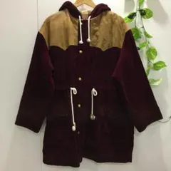 ジュンコシマダ コーデュロイ切替コート 赤系 9号 M フードのサムネイル