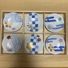 ☆美品 橘吉 たち吉 未使用保管品 花柄小皿　6枚セットのサムネイル