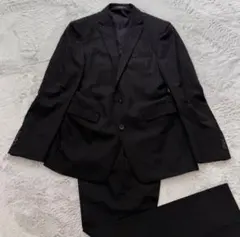 COMME CA MEN 48 黒　ストライプ　セットアップ　ビジネススーツ