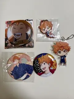 ハイキュー 日向翔陽 缶バッジ アクリルキーホルダー セット