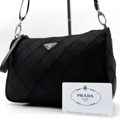 ✨極希少✨プラダ ショルダーバッグ ミニ 三角ロゴ キルティング ナイロン 黒