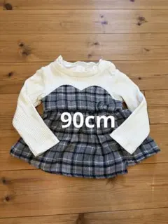 トップス チェック柄 チュニック フリル 赤ちゃん本舗 秋冬90cm