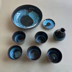 青と黒の食器セット