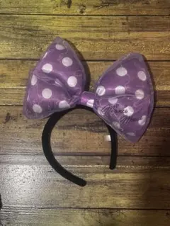 ディズニー 紫色 水玉リボン カチューシャ 旧