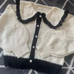 Petit Fleur フリル襟カーディガン