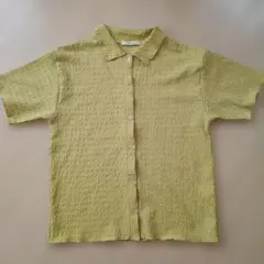 DISCOAT 衿付きジャガードカーディガン