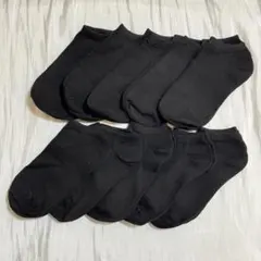 新品 靴下 10足セット レディース ブラック 男女兼用 ショートソックス