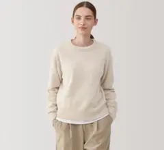 無印良品 洗えるウールミドルゲージクルーネックセーター Lサイズ