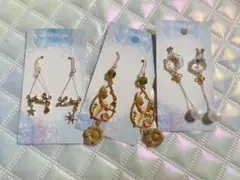 星と花のモチーフピアスセット