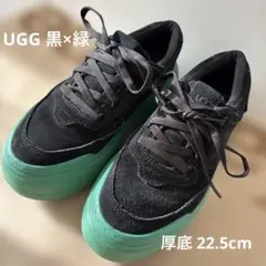 UGG 厚底スニーカー 黒×緑 22.5センチ