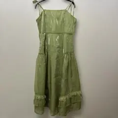 キャミワンピース ライトグリーン レース付き　試着のみ