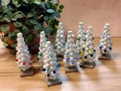 陶器製クリスマスツリー カラフルガラス玉付き　新品　手作り