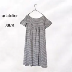 アナトリエ anatelier 半袖ワンピース ボーダー フェミニン フリル袖のサムネイル