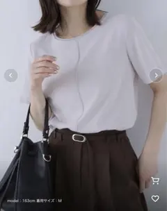 ◆NATURAL BEAUTY BASIC◆ シフォンラインＴブラウスのサムネイル