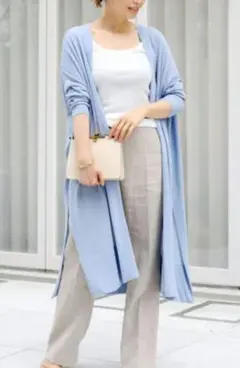 MUSE ドゥーズィエムクラス Shake code Vネックロングカーディガン