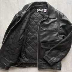 希少　40サイズ schott レザー ポリスマンジャケット ブラック 181