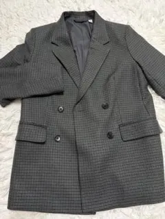 グレー チェック柄 ジャケット スカート セット　GU