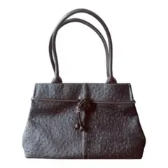 新品！ オーストリッチ 型押し バッグ ブラウン ハンドバッグ