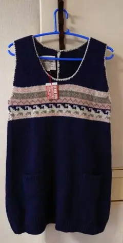 #デニムハンガリー#ニット#チュニック#ベスト#新品#Ｌ