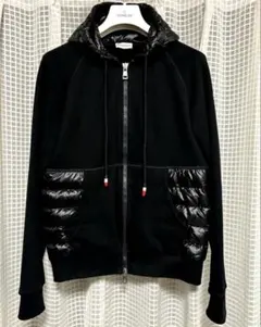 MONCLER モンクレール 極美品 ダウン×スウェットパーカー ブラック S