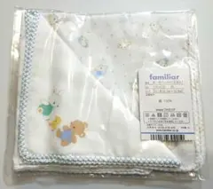 familiar ガーゼハンカチ2枚入ブルー 32×32cm