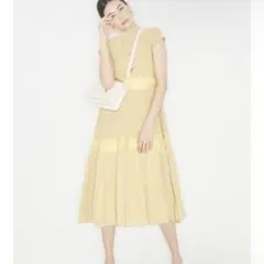 セルフォードcelfordノースリーブ ロングニットワンピースレースシースルー