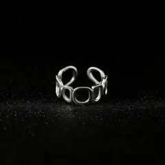 シルバー オープンリング モダンデザイン
