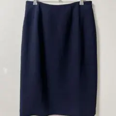 美品 JONES WEAR 膝丈タイトスカート ネイビー サイズ6（M相当）