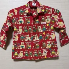 MIKI HOUSE ミキハウス 長袖シャツ 100 クマ柄 レトロ　古着