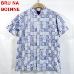 ★良品★ブルーナボイン　星座柄刺繍半袖シャツ　BRU NA BOINNE　０のサムネイル