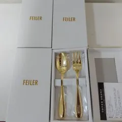 FEILER スプーン フォーク 金メッキ製4セット新品日本製のサムネイル