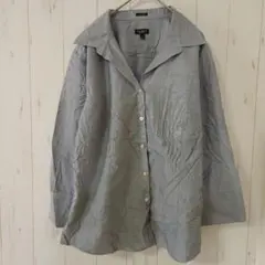 TALBOTS【XL】長袖シャツ シワになりにくい グレー オフィスカジュアルのサムネイル