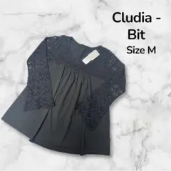 クラウディアビット レース袖 チュニック ブラック M