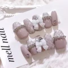 現品】ネイルチップ♡パープル 紫 量産型地雷韓国ワンホンイニシャル