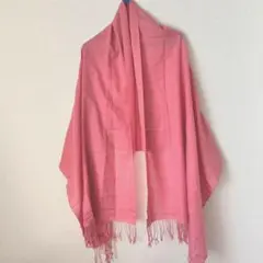 春コーデ　 フリンジ付き大判ストール