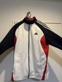 【希少】アディダス トラックジャケット 紺×白×赤 Y2K 刺繍ロゴ S〜M相当