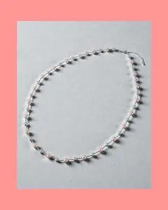 ♥♣♦♠ロング２色パールビーズの可愛いネックレス