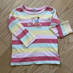 MIKI HOUSE 長袖カットソー 90cm パステルボーダーのサムネイル